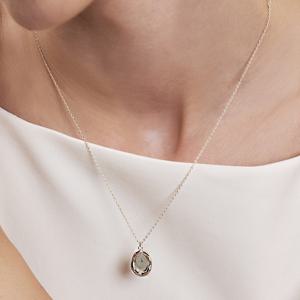 [윤하 착용] noir oval charm necklace