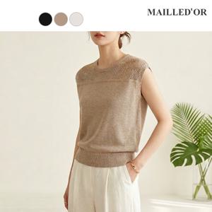 [홈쇼핑인기]린넨블렌디드 크로셰 캡소매 니트 1종