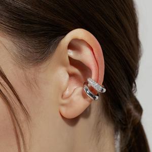 클로 실버(W) 하프 파베 이어커프 HL2E4B212W9XXX