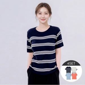 [최초가196,000원] 여성 배색 니트 4종세트