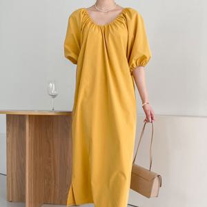 [엘브랜드] 스모크 오프숄더 롱원피스