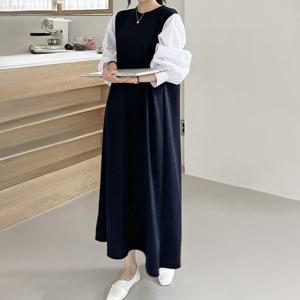 [엘브랜드] 앨리스 퍼프 긴팔 롱원피스