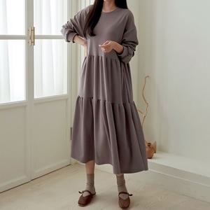 [엘브랜드] 클루 셔링 긴팔 롱원피스