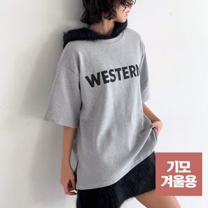 [엘브랜드] 기모반팔T 포근한 코튼 박시 기모 티셔츠