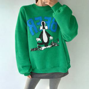 [엘브랜드] 빅빅빅 사이즈 포효하는 기모 맨투맨/빅사이즈