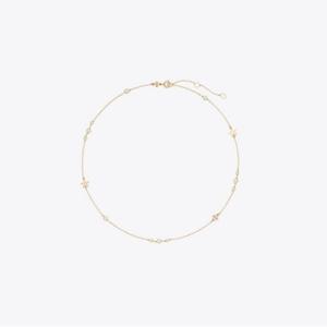 [공식][26SS] 델리케이트 키라 펄 앤 파베 네크레이스 - 토리 골드 / 크리스탈 / 펄