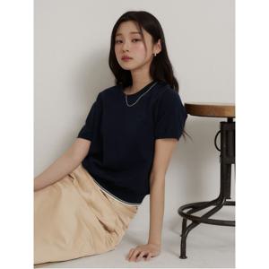 레이디스 코튼 반소매 풀오버  네이비 (BF6251C11R)