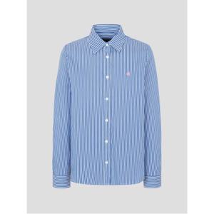 레이디스 [Essential] 스트라이프 슬림핏 셔츠  블루 (BF6264E02P)