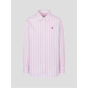 레이디스 멀티 스트라이프 오버핏 셔츠  라이트 핑크 (BF6264C02Y)