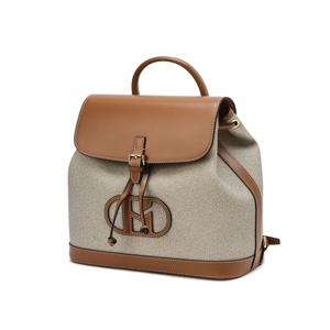 [백화점BEST] HIBA6E105I2_여성 베이지 컬러배색 가죽 백팩