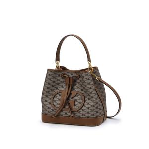 [백화점BEST] HIBA6E113K2_여성 H레더 패치 시그니처 패턴 카키 버킷백 M