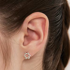 [~3/18 원석팔찌][sv925] grain dot studs earring