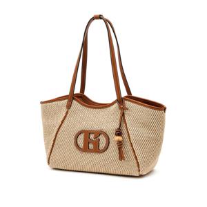 [여름가방추천]HIBA6E548I2_여성 베이지 로고패치 폴리 숄더백