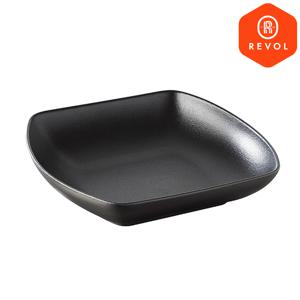 클럽 사각 깊은 접시 20cm (블랙)