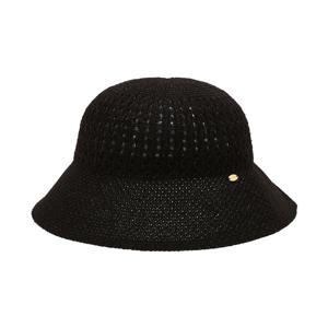 [여름모자추천]HIHE6E203BK_여성 블랙 글리터장식 린넨혼방 버킷햇
