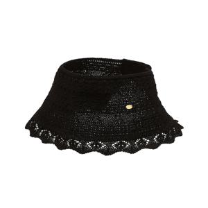 [여름필수템]HIHE6E506BK_여성 블랙 로고장식 라피아 썬캡