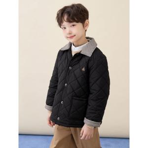 키즈 [택가 149,000] 체크 칼라 퀼팅 점퍼 - 블랙 (BI6138U015)