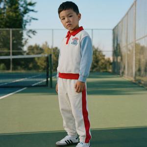 [정가 99,000] 테니스컬러블럭 카라맨투맨조거상하복 BK6SST05