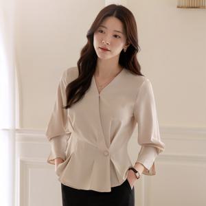 (~XXL까지) 에르논 랩 페플럼 블라우스 봄 가을 하객룩 오피스룩 모임룩 격식룩 빅사이즈