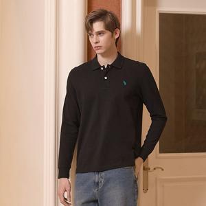 [U.S. POLO ASSN.] 남성 SPRING 면혼방 피케 티셔츠_블랙