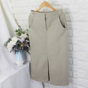 aka_면트임 롱스커트SOK 면스커트,H라인,스판스커트,밴딩스커트,면치마,롱/스커트