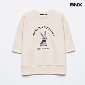 정상가 59000원ㅣ투데이 래빗 프린팅 반팔 맨투맨 티셔츠 (BW1TS032L0)