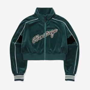 휠라 여성 파이핑 벨벳 트레이닝자켓 FS2FTF3153F_DGR