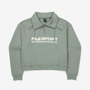 휠라 여성 빅로고 면혼방 하이넥 맨투맨 FS2POF3171F_DMI