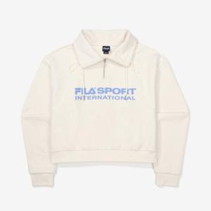 휠라 여성 빅로고 면혼방 하이넥 맨투맨 FS2POF3171F_SAD