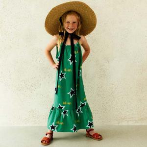 더블 스타 올오버 우븐 드레스(GREEN)