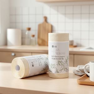 대나무 키친타올 3겹 140매 4개 점보롤 대용량