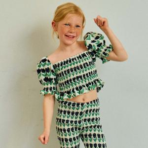 타이니플라워 올오버 린넨 스모크 블라우스(CREAM)