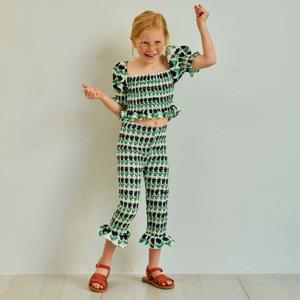 타이니플라워 올오버 린넨 스모크 팬츠(CREAM)