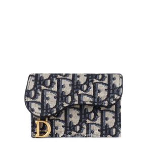 디올 카드지갑 새들 블룸 플랩 오블리크 블루