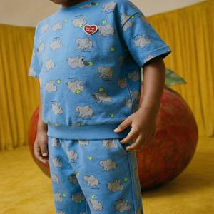 엘리펀트올오버 반팔티크롭상하복 BK6EST02BL