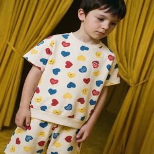 스마일하트올오버 반팔티쇼츠상하복 BK6EST04CM