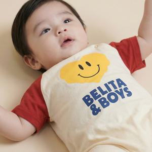 베이비스마일하트컬러블럭 반팔점프수트 BB6MBS11DR