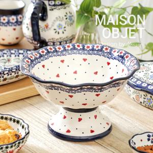 프라카 폴란드풍 도자기 스텐드 볼 22cm