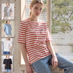 바이썸 스트라이프 로고 자수 티셔츠 5종택1