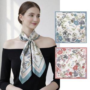 여성 플로럴 방도 스카프 데일리 포인트