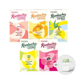 콤부차 5가지맛 혼합 50스틱 + 보틀 (레몬,베리,유자,파인애플,피치)