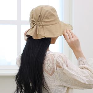 모카 봄 여름 가을 여성 와이어 코튼밴딩 벙거지 리본 버킷햇 모자