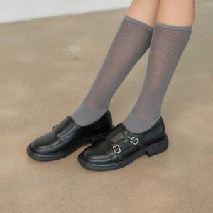 [★문가영 착용] 라운드 토 더블 몽크 스트랩 슈즈 412419003 (4cm/2colors)