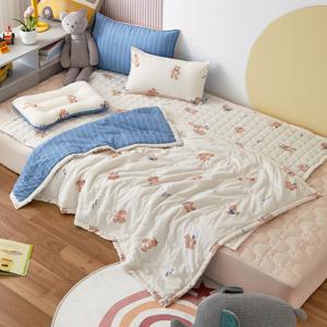 마미허그 소프트워싱 플레이테디 낮잠이불 100x150 베이지