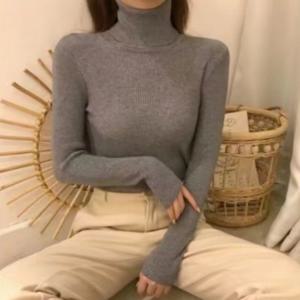 [당일배송1+1] 윈터 글래머 목폴라 터틀넥 이너 레이어드 골지 롱 티셔츠