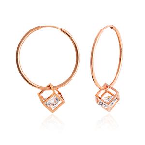 엘렌쥬얼리 14K 발렌 로즈 원터치 금 귀걸이