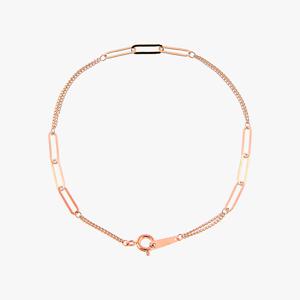 엘렌쥬얼리 14K 18K 모던 클립 커브 체인 금 팔찌