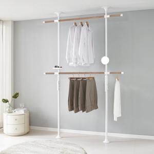 왕자 프리미엄 레버킹2단행거_화이트 앤 우드_1027-2