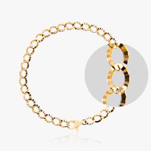 14K 18K 할로우 플랫 오레올 체인 금 팔찌