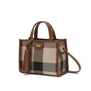 [GREAT HOUSE CHECK PVC] 브라운 빅하우스체크 토트백 S DCBA5F687J